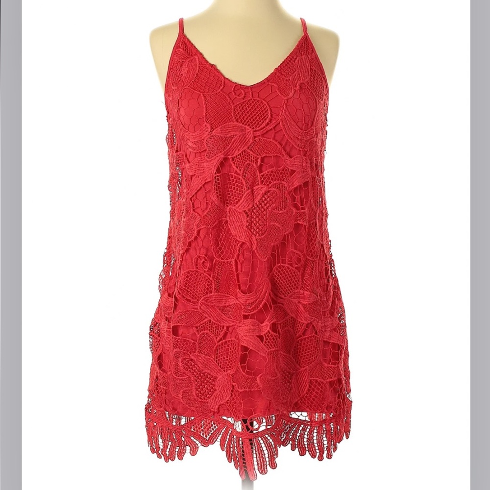 Red Express Crotchet Mini Dress (M)